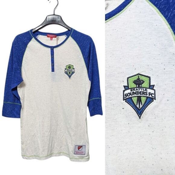 NWT MITCHELL & NESS Women's Seattle Sounders FC Henley Top M - Picture 1 of 10